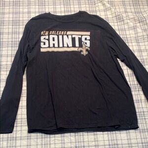 Black Long Sleeve Tee with SAINTS Branding